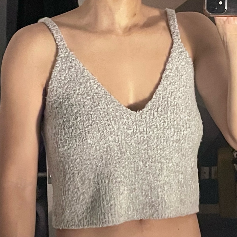 Knit bouclé tank top